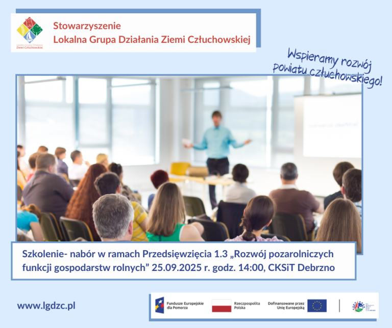 Szkolenie- nabór w ramach Przedsięwzięcia 1.3 „Rozwój pozarolniczych funkcji gospodarstw rolnych”
